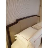 Headboard, Handcrafted With Nail Trim And Padded Textured Woven Upholstery (Room 122)