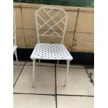 A Pair Of Painted Cast Metal Terrace Chairs 39 x 39 x 80cm (Room 105)