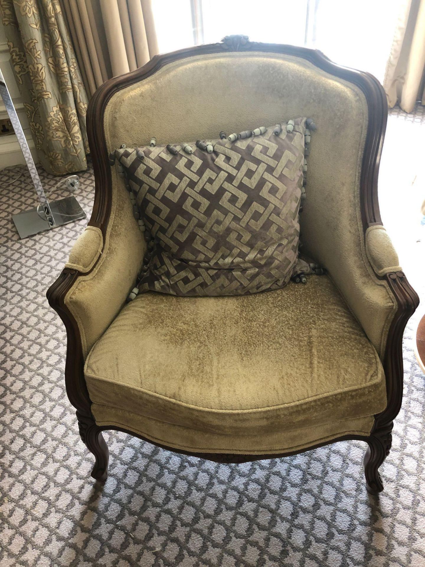 Louis XV Style Bergere The Slightly Flared Arms Have Upholstered Armrests Upholstered 67 x 55 x 93cm