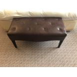 Tufted Leather Bench With Scrolled Apron 100 x 46 x 47cm (Room 231)
