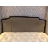 Headboard, Handcrafted With Nail Trim And Padded Textured Woven Upholstery (Room 222)