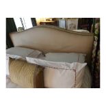 Headboard, Handcrafted With Nail Trim And Padded Textured Woven Upholstery 230cm Nb No canopy