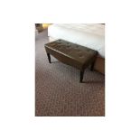 Tufted Leather Bench With Scrolled Apron 100 x 46 x 47cm (Room 226)