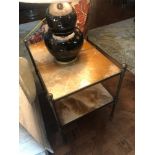 A Marble And Bronze Two Tier Side Table On Cast Frame (Room 217/8)