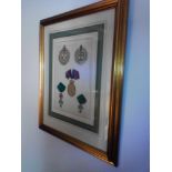 A Set Of 6 x Framed Lithographic Prints Depicting Military Medals Framed (Room 103)