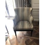Accent Chair In Upholstered Striped Fabric 65 x 49 x 84cm (Room 204)