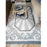 Custom Made Luxury Rug In Blue Grey And Cream Hand Tuffed Area Rug Wool / Botanical Silk Made In