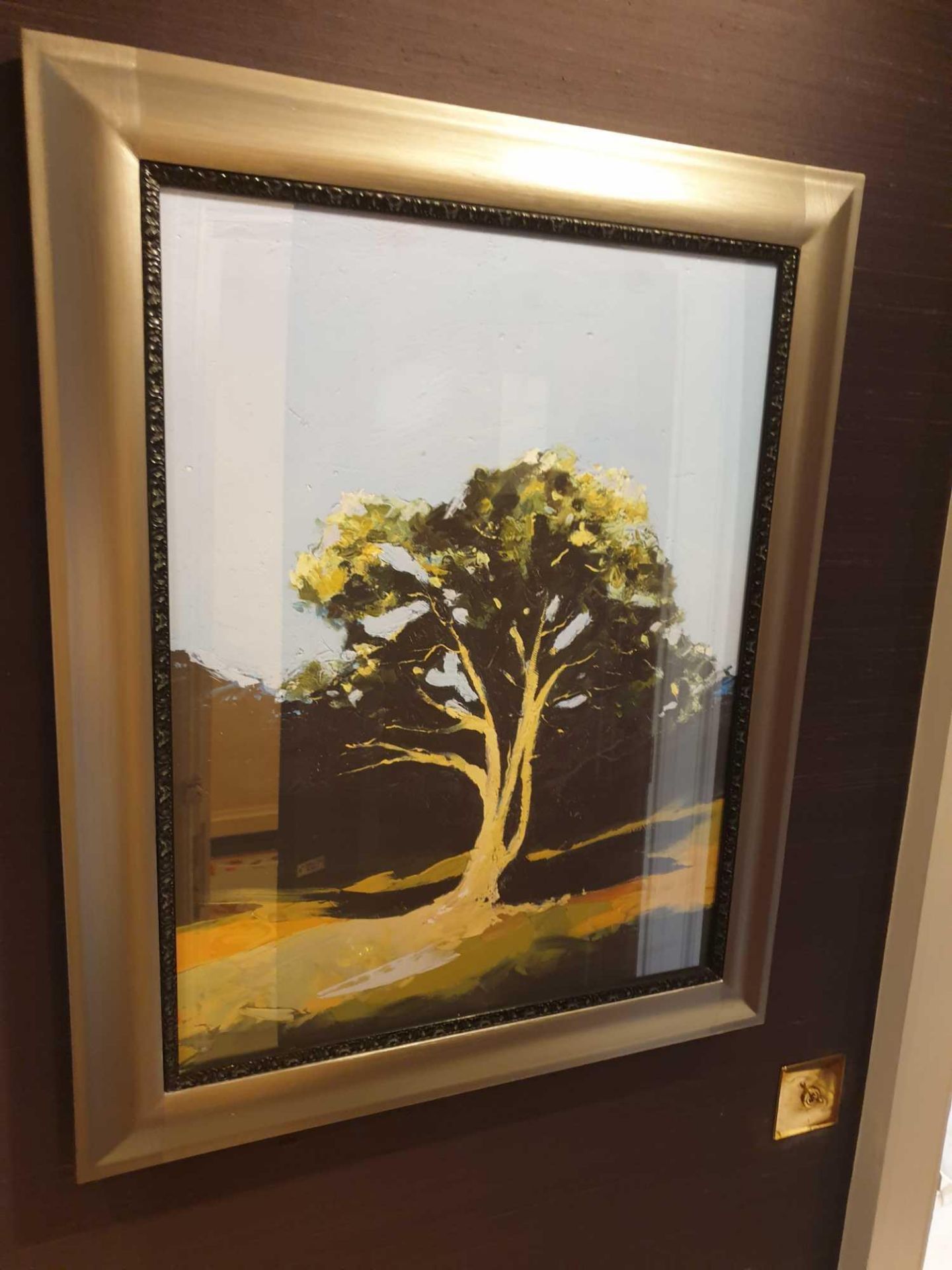 Landscape Lithograph Print Framed Depicting A Tree 62 x 76cm (Room 141) - Bild 2 aus 2