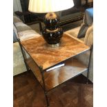 A Marble And Bronze Two Tier Side Table On Cast Frame 70 x 70 x 65cm (Room 217/8)