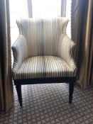 Accent Chair In Upholstered Striped Fabric 65 x 49 x 84cm (Room 201)