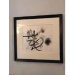Abstract Lithograph Untitled Framed 70 x 74cm (Room 206/700)