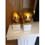 2 x Jonathan Adler Brass Misia Sculpture Hand Sculpted In The Designers Soho Studio Then Sand Cast