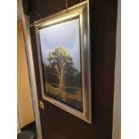 Landscape Lithograph Print Framed Depicting A Tree 62 x 76cm (Room 139)