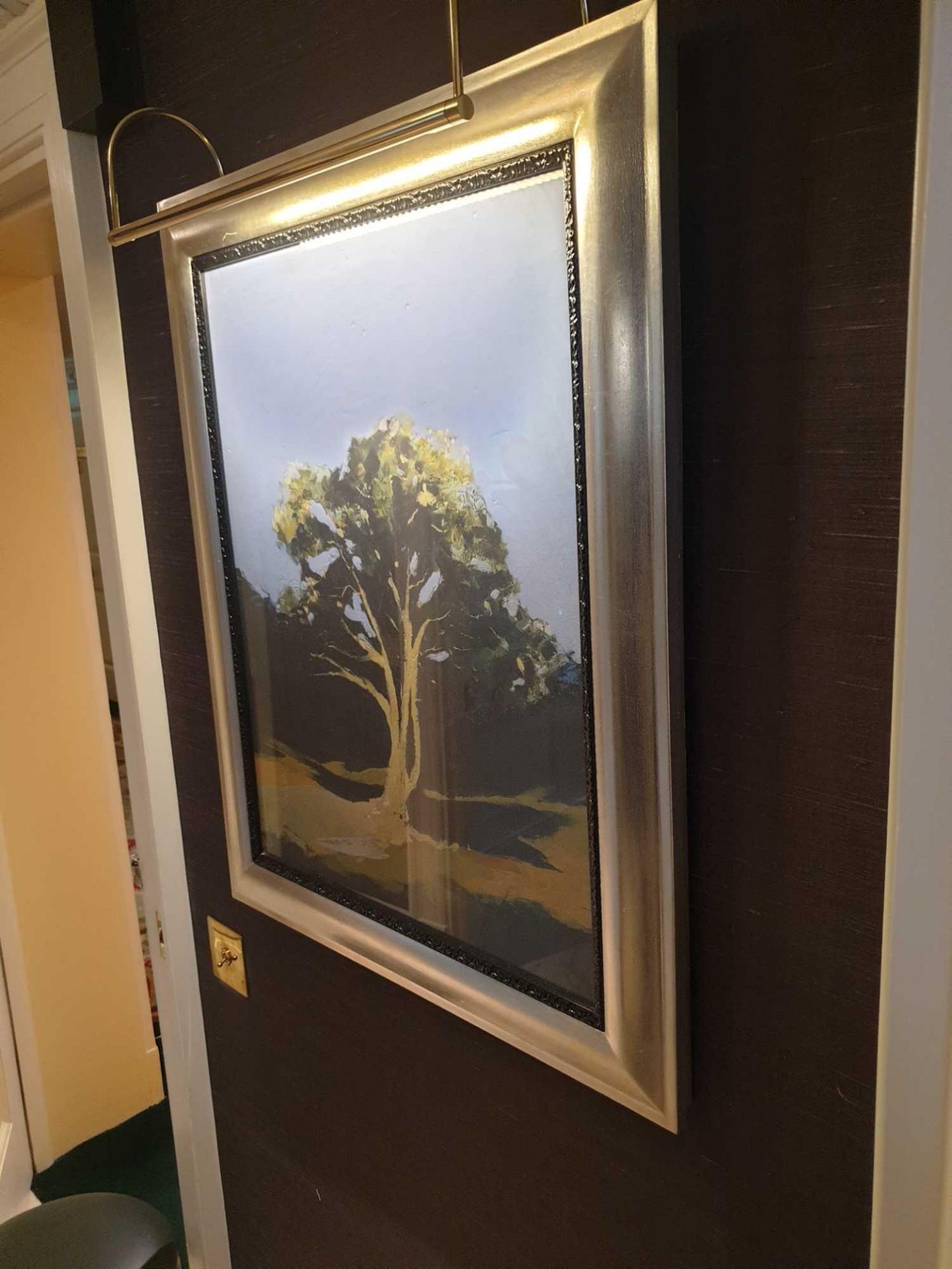Landscape Lithograph Print Framed Depicting A Tree 62 x 76cm (Room 139)