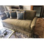Classic Upholstered Two Seater Sofa In Taupe With Scatter Cushions 190 x 85 x 90cm (Room 204)