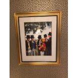 Framed Lithographic Print Illustrating A Jockey Talking To Gentleman In Morning Dress At Ascot
