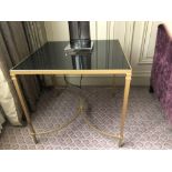 Marble Top Coffee Table With Polished Brass Frame 60 x 60 x 56cm (Room 232)