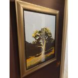 Landscape Lithograph Print Framed Depicting A Tree 62 x 76cm (Room 141)