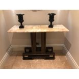 A Marble Top Bronzed Frame Console Table 120 x 45 x 60cm (Room 232)