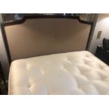 Headboard, Handcrafted With Nail Trim And Padded Textured Woven Upholstery (Room 216)