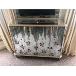 Coloured Verre Eglomise Sideboard Two Door Internally Fitted With Refrigerator Mini Bar 125 x 58 x