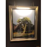 Landscape Lithograph Print Framed Depicting A Tree 62 x 76cm (Room 229)