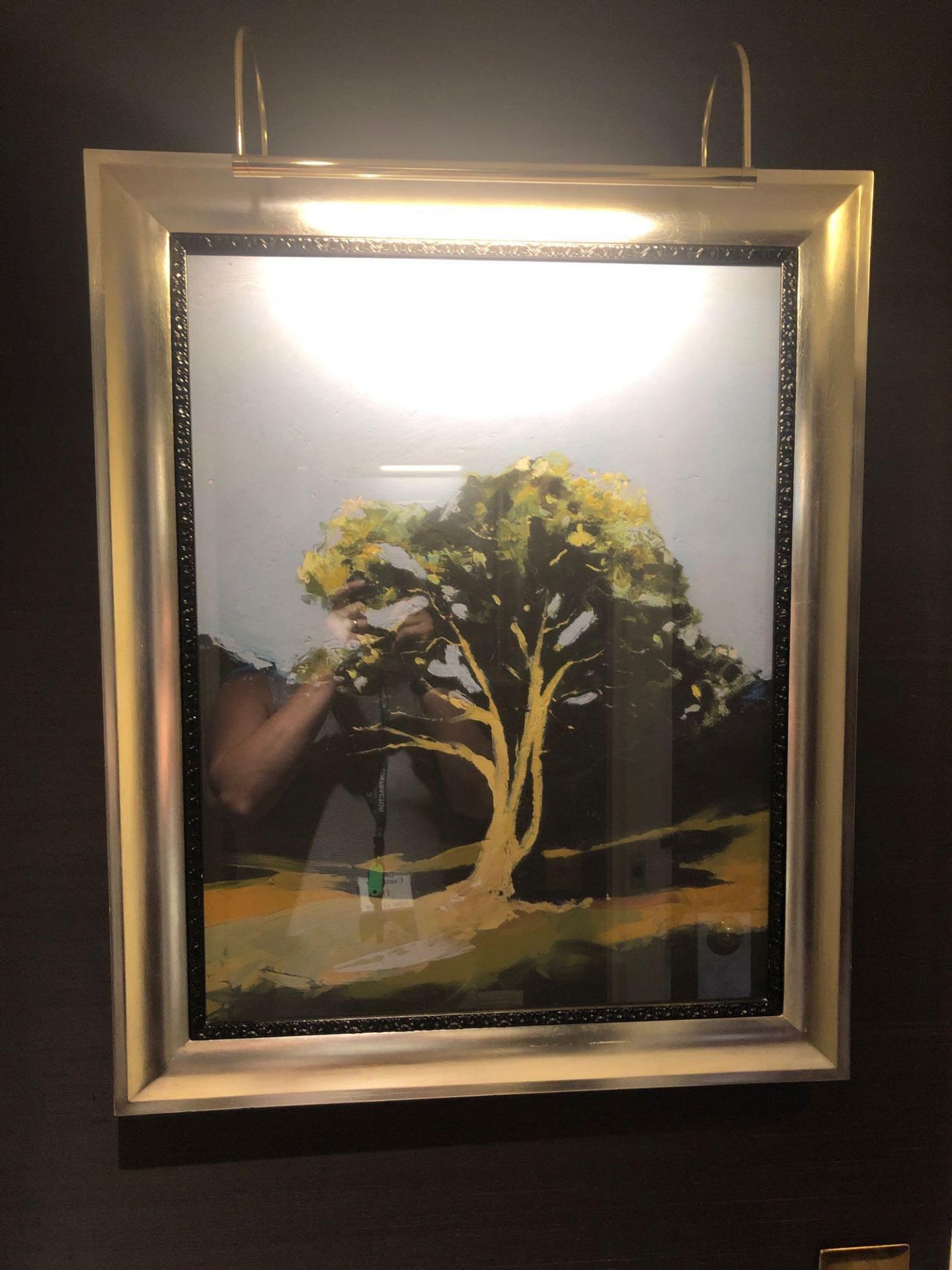 Landscape Lithograph Print Framed Depicting A Tree 62 x 76cm (Room 229)