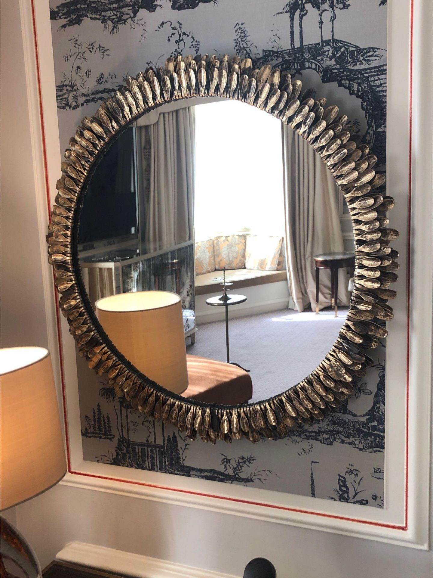 A Bronzed Accent Mirror Petal Design Frame 68cm (Room 206/7)