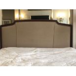 Headboard, Handcrafted With Nail Trim And Padded Textured Woven Upholstery (Room 235)