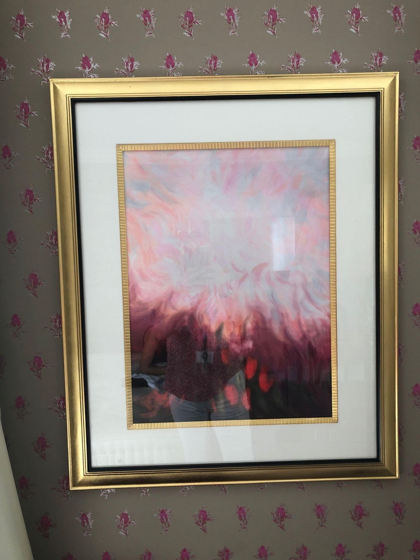 Abstract Lithograph Flame Clouds Framed 71 x 86cm (Room 237)