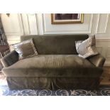 Classic Upholstered Two Seater Sofa In Taupe With Scatter Cushions 190 x 85 x 90cm (Room 202)