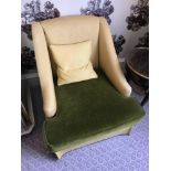 A Pair Egerton Armchair Sloping Arms, Dressmakers Skirt And A Sprung Back Upholstered Relaxer