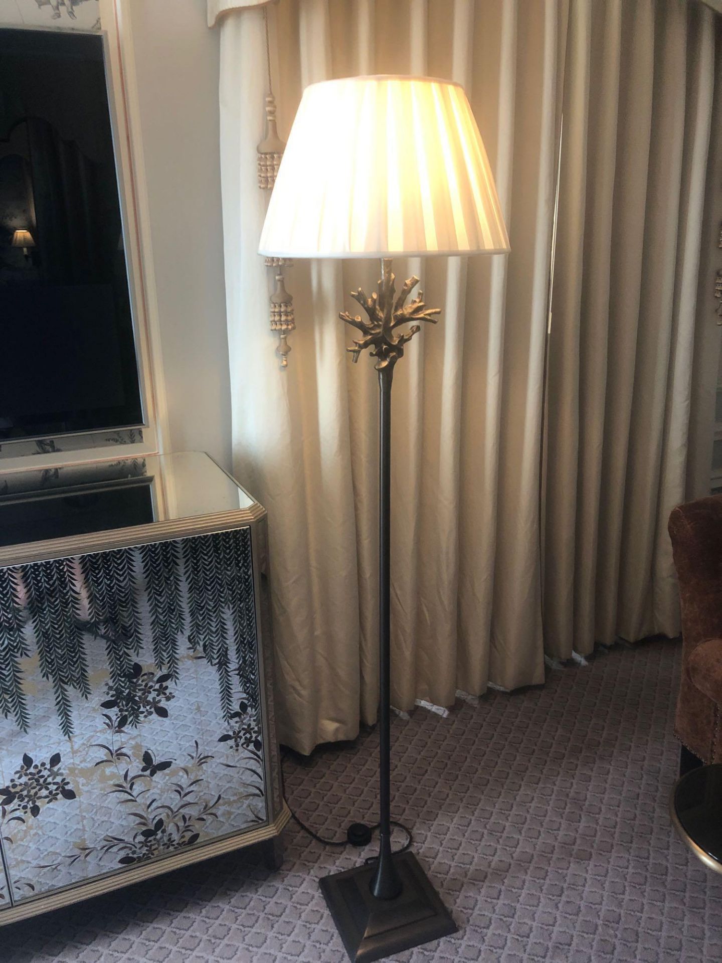 Heathfield And Co Coral Standard Lamp With Linen Shade 180cms (Room 217/8)