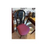 Upholstered Side Chair Carved Vasiform Splat Pink Seat Pad With Stud Pin Detail 45 x 48 x 97cm (Room