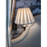 A Pair Of Gentlemen Library Swing Arm Single Candle Wall Sconce With Pleated Shade (Room 206/7)