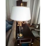 Laudarte Crystal Table Lamp Four Arm Bronze Lost-Wax Casting Antique Gilt Bronze Base And Column And