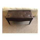 Tufted Leather Bench With Scrolled Apron 100 x 46 x 47cm (Room 120)