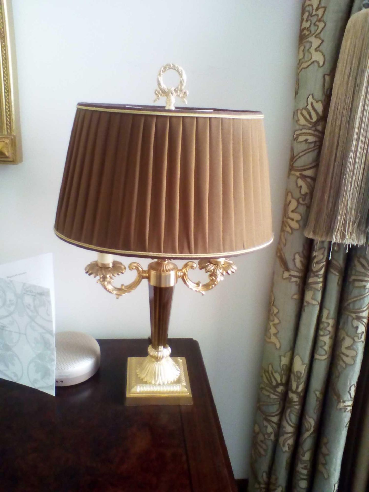 Laudarte Aretusa Twin Arm Table Lamp Bronze Lost-Wax Casting Antique Gilt Bronze Base And Column And