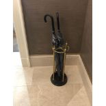 Black And Brass Umbrella Stand 59cm (Room 206/7)