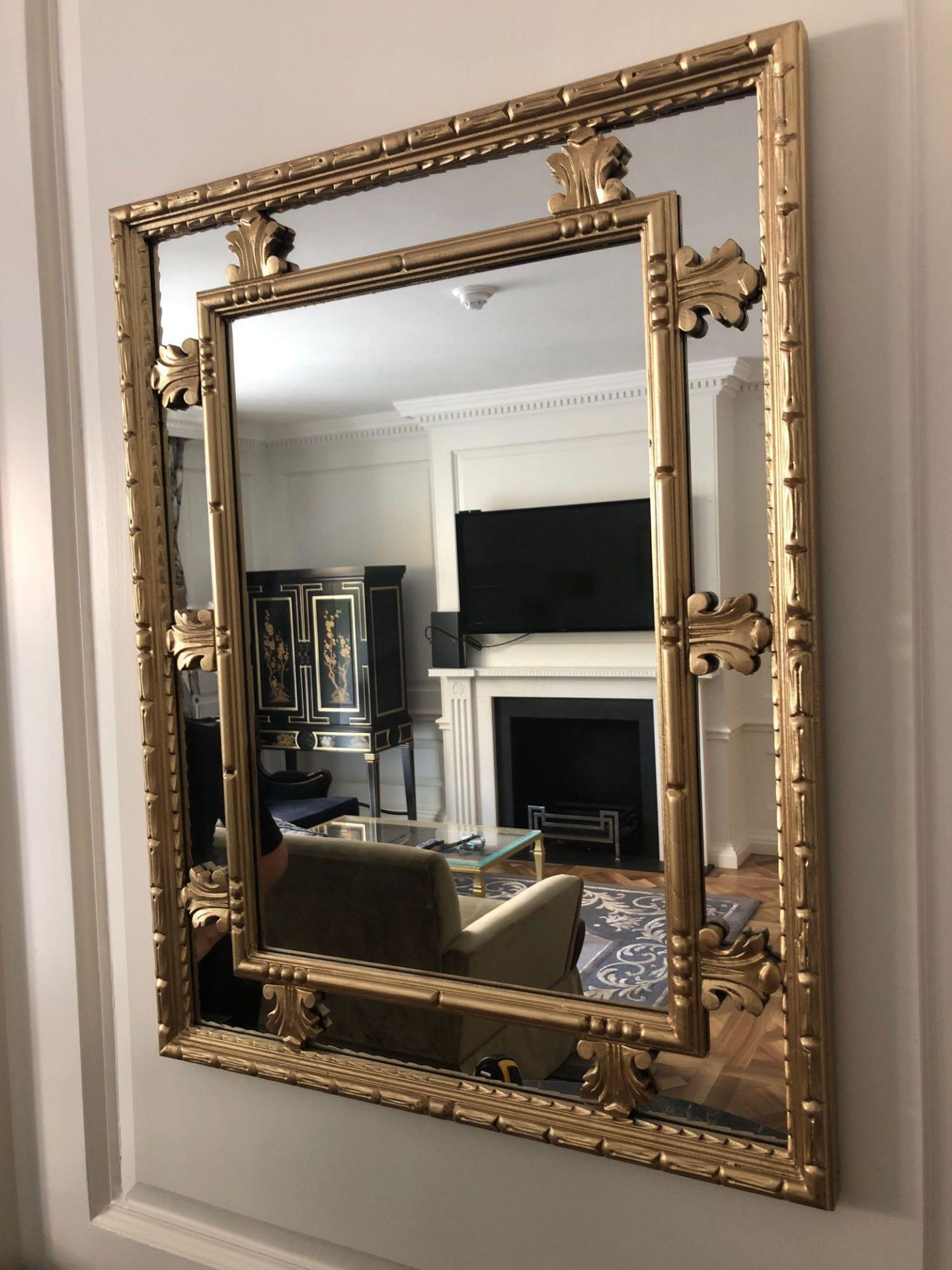 A Giltwood Ornate Accent Mirror 93 x 73cm (Room 204)