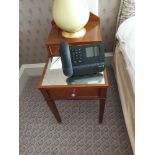 A Pair Of Two Tier Bedside Nightstands With Antiqued Plate Top With Storage Compartments Mounted