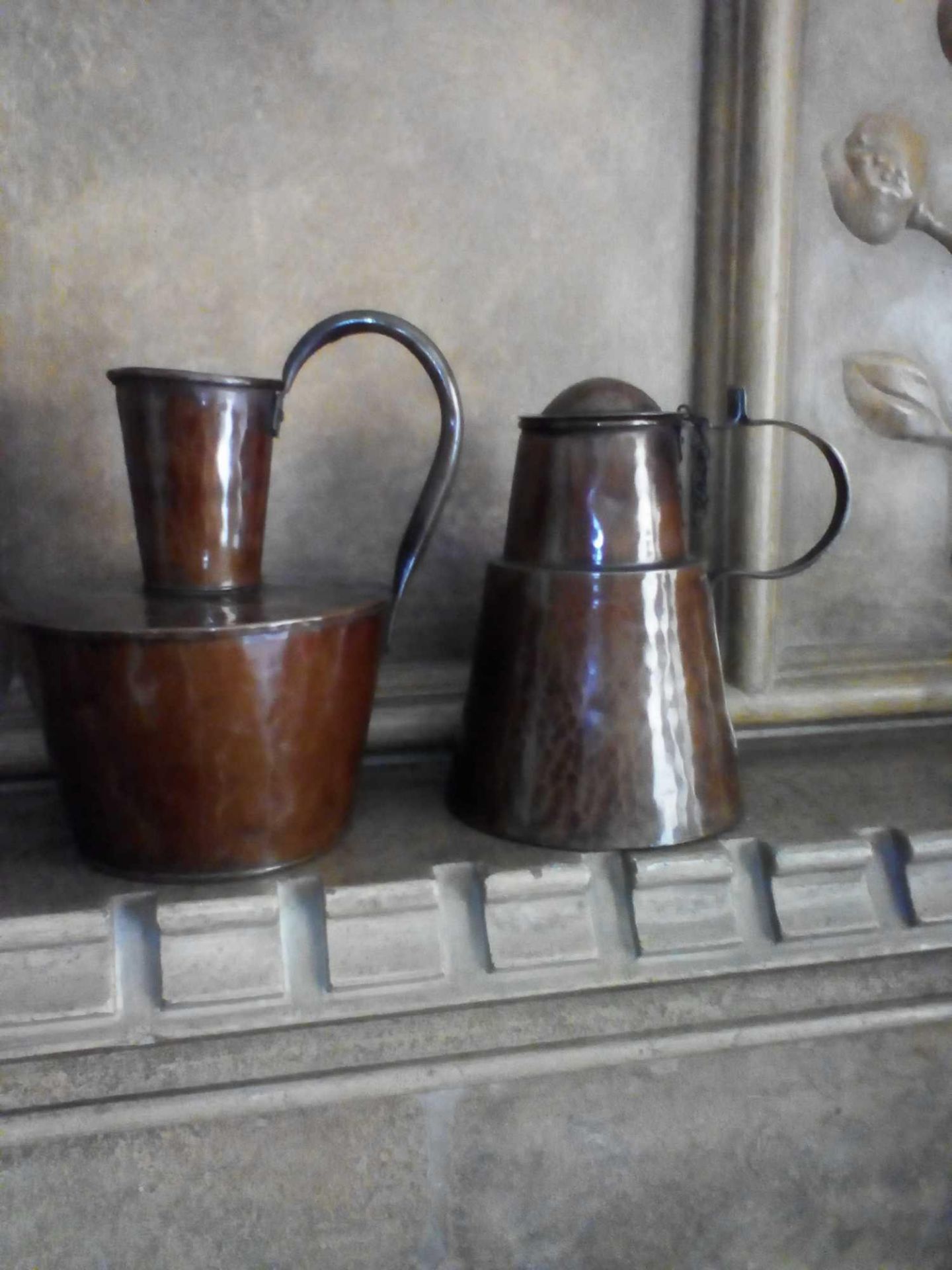 2 x Glazed Metal Decorative Pots (Room 104)