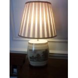 Elvill Spirit Barrell Ceramic Table Lamps Depicting The Seat Of Sir John Elvill, Bart At