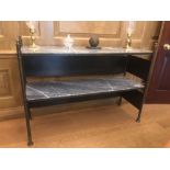 A Two Tier Console Table With Grey Marble Tops Mounted On A Bronze Brass Frame 123 x 40 x 93cm (Room