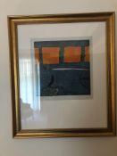Abstract Lithograph Framed Unsigned 68 x 58cm (Room 203)