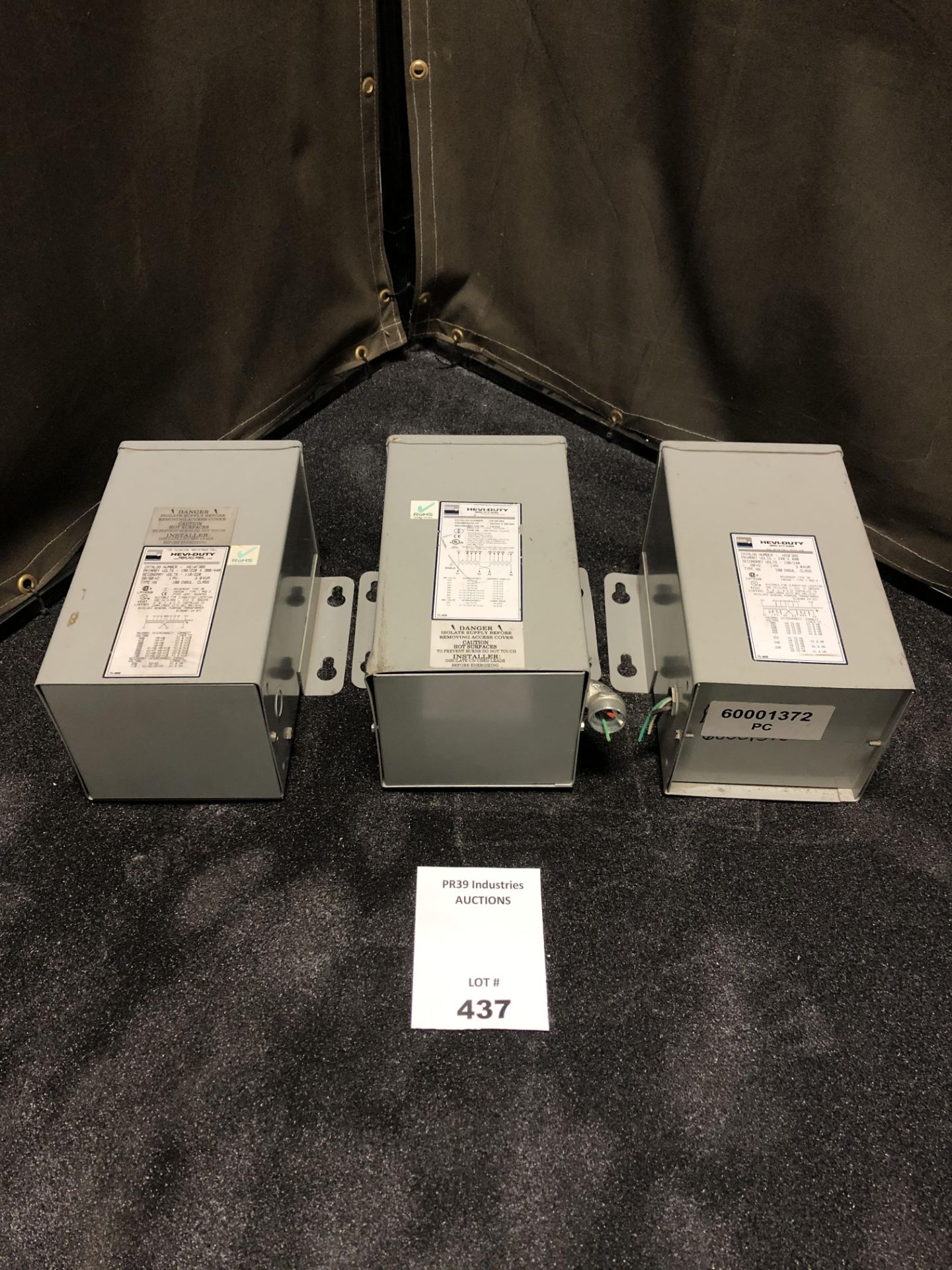 LOT OF 3 - EMERSON/EGS HEVI-DUTY HS14F3BS TRANSFORMER 3KVA 190/200x380/440V-IN, 110/220V-OUT 50/60HZ