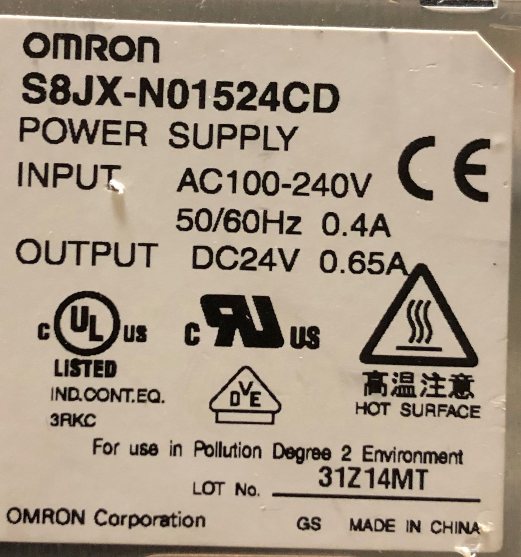 LOT OF 3 - OMRON POWER SUPPLY'S - S8VM-03024-CD AND S8JX-N01524-CD - Image 7 of 13