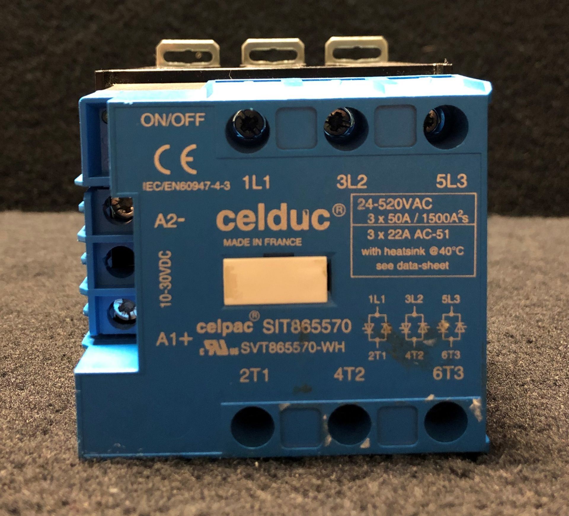 LOT OF 4 - CELDUC SIT865570 SOLID STATE RELAY, 400VAC, 50AMP - Image 7 of 7