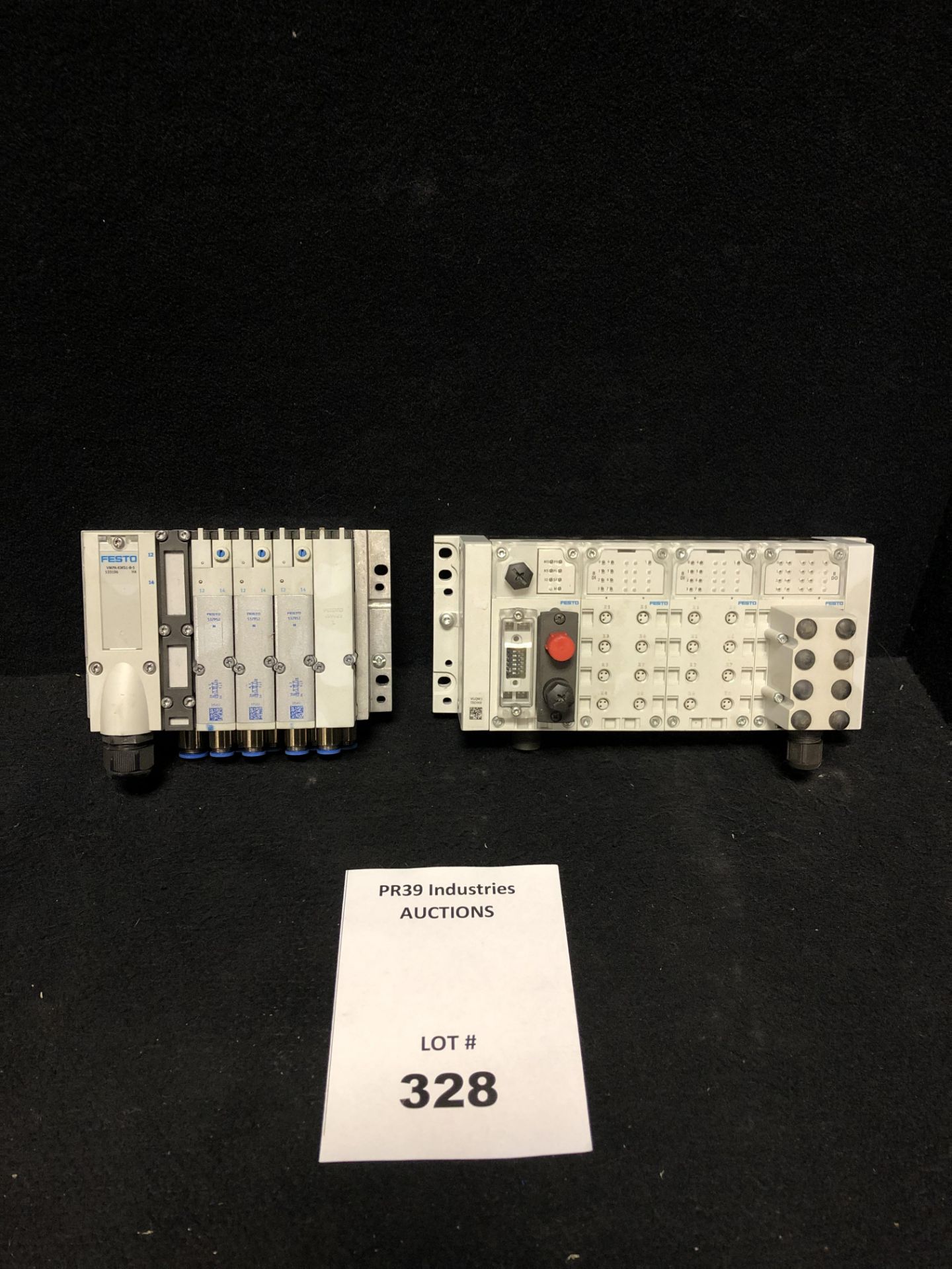LOT OF 2 - FESTO ELECTRIC VMPA-KMS1-8-5 CONNECTING CABLE & VMPA2-MPM-EMM-4 ELECTRICAL MODULE FOR VAL