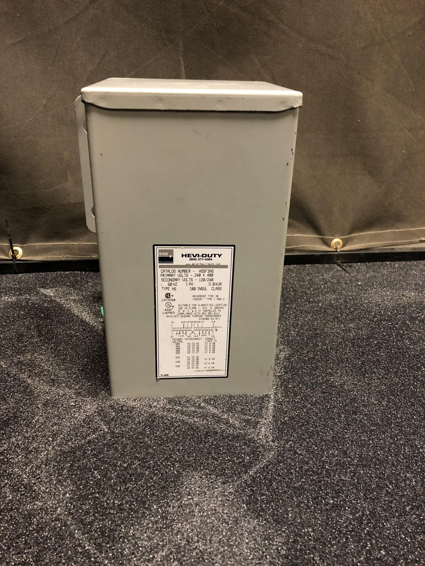 LOT OF 3 - EMERSON/EGS HEVI-DUTY HS14F3BS TRANSFORMER 3KVA 190/200x380/440V-IN, 110/220V-OUT 50/60HZ - Image 2 of 9